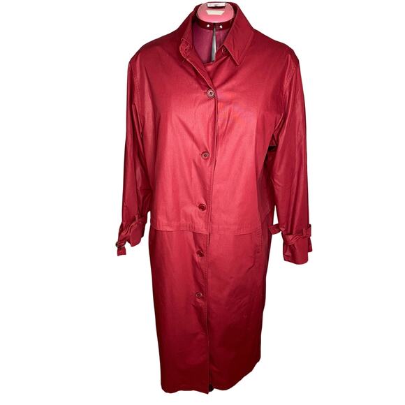 London fog trench coat Vintage 80s red - Picture 1 of 13